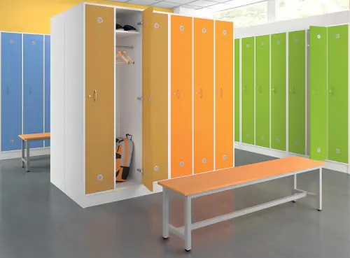 SLU 150 lavice šatní, šedá/ konstrukce šedá RAL 7035